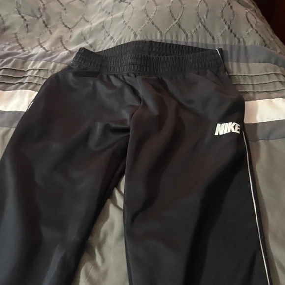 Nike Black Athletic Pants with White Logo - Picture 2 of 4